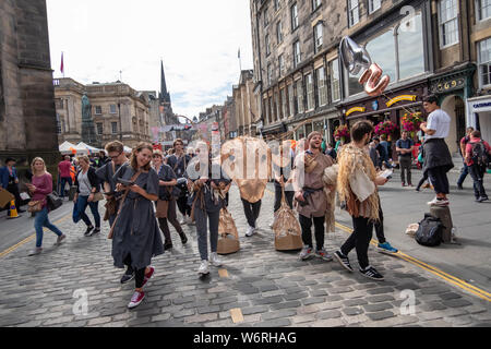 Edinburgh, Scotland, UK. 2nd August, 2019. Babolin Theatre presents Gilgamesh & Me on at venue 152 during the Edinburgh Fringe Festival. Credit: Skully/Alamy Live News Stock Photo