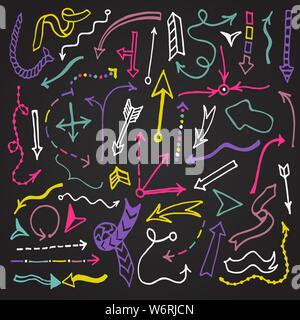 Cute vintage hand drawn arrows made in vector. Beautiful fully editable business design element. Stock Vector