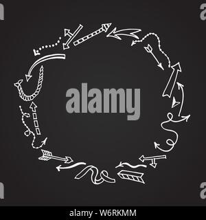 Cute frame with hand drawn arrows made in vector. Stock Vector