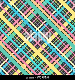 Abstract colorful diagonal striped background. Vector seamless pattern Stock Vector