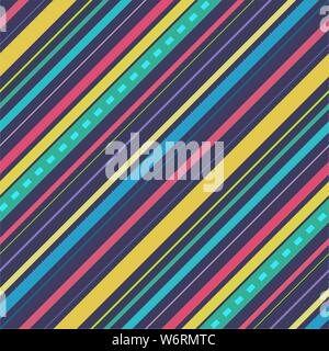 Abstract colorful diagonal striped background. Vector seamless pattern Stock Vector