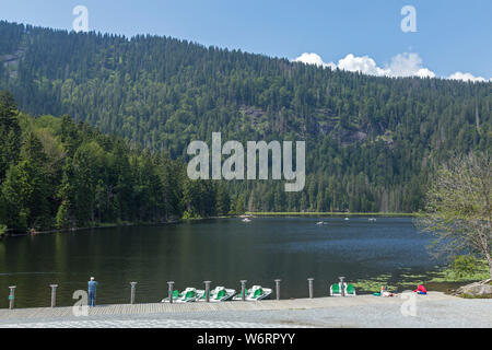 Big Lake Arber, Bayerisch Eisenstein, Bayerischer Wald, Bavaria, Germany Stock Photo