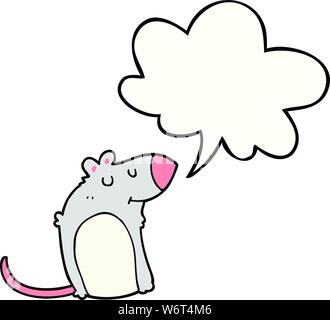 cartoon fat rat with speech bubble Stock Vector