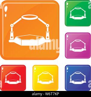 Table magnify icons set vector color Stock Vector