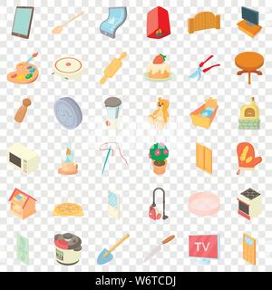 House icons set, cartoon style Stock Vector