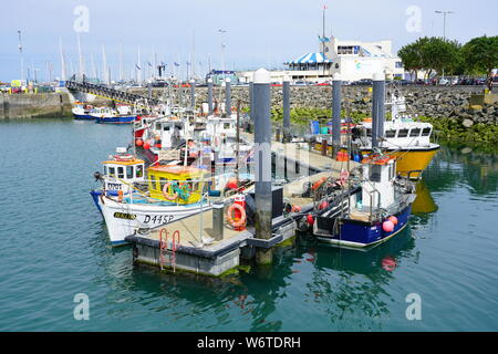 HOWTH, IRELAND- 27 JUL 2019- Fishing boats in Howth, a fishing village and suburb of Dublin, the capital of Ireland.