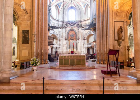 Lisbon, Portugal - July 15,2019: Main Altar of Se Patriarcal Cathedral in Lisbon, Portugal Stock Photo
