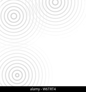 Abstract gray sound waves oscillating with circle ring on white background Stock Photo