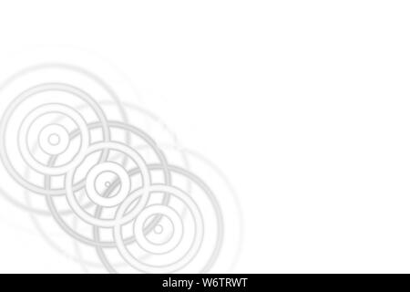 Abstract light gray sound waves oscillating with circle ring on white background Stock Photo