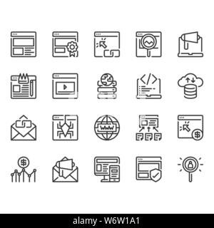 Search engine optimization and web icon set.Vector illustration Stock Vector