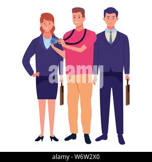 Professionals workers characters smiling cartoons Stock Vector