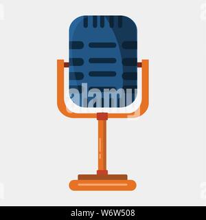 retro microphone on white background vector illustration Stock Vector