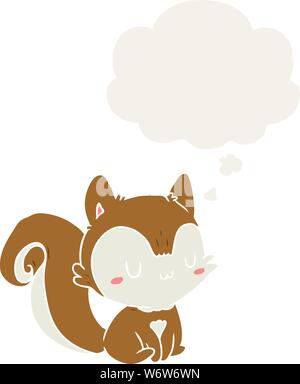 cartoon squirrel with thought bubble in retro style Stock Vector
