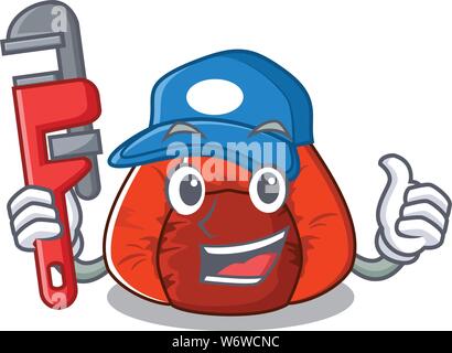 Plumber bean bag chair isolated with mascot Stock Vector