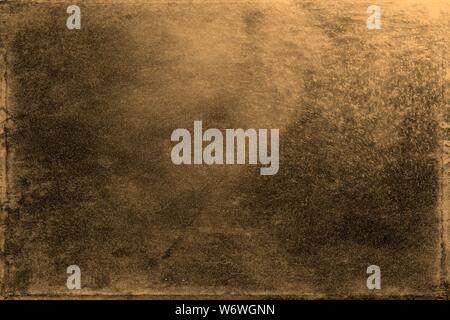 Old photo texture with stains and scratches. Vintage and antique art concept. Front view of blank old aged dirty frame with stains isolated on a white Stock Photo