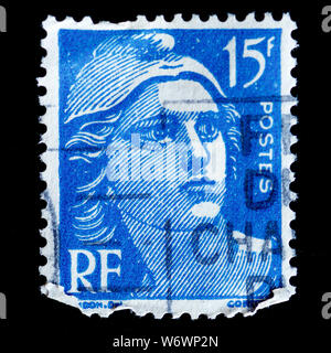 France Postage Stamp - Marianne type Gandon Stock Photo