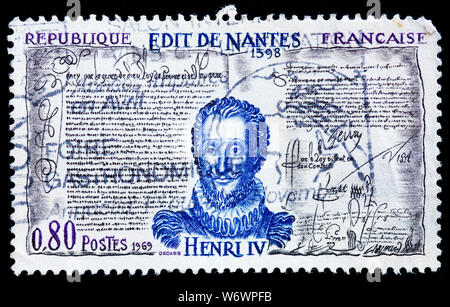 France Postage Stamp - Henri IV (15531610) - The Edict of Nantes - 1598
