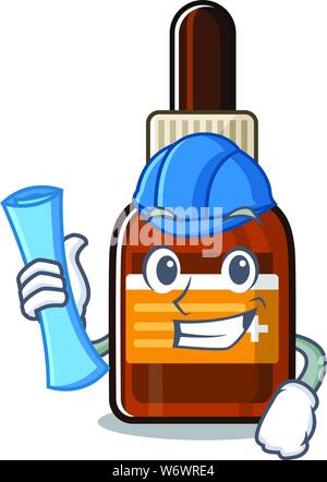 Architect iodine with the a cartoon shape Stock Vector