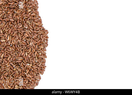brown ruby rice on a white isolation background with copy space Stock Photo