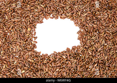 brown ruby rice on a white isolation background with copy space Stock Photo