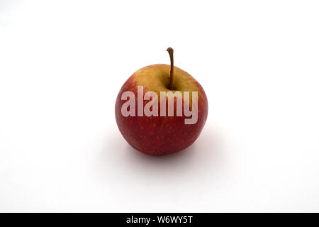 Fresh whole of royal gala red apple isolated on white background. Top view. Stock Photo