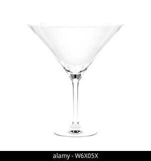 Martini cocktail glass. 3d rendering illustration isolated on white background Stock Photo