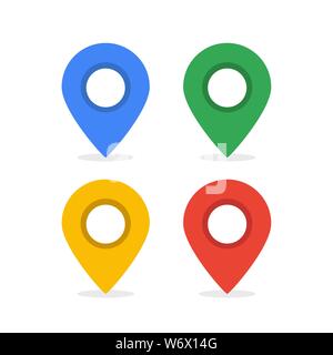 colorful of location pin icon illustration vector Stock Vector