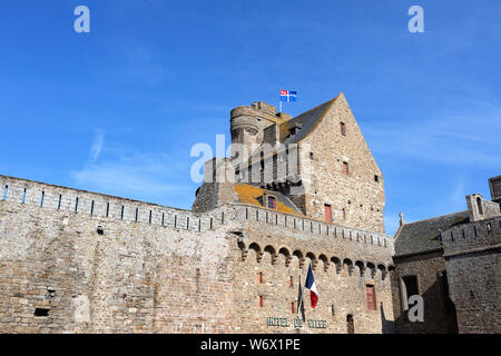 France, Brittany, Ille et Vilaine, Saint Malo, rampart of the ville close (fortified town) Stock Photo