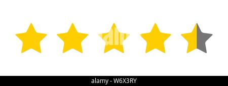 Four And A Half Star Rating Illustration Vector Stock Vector