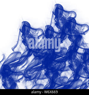 deep blue hand drawn watercolor transparent smoke background pattern with white upper area Stock Photo