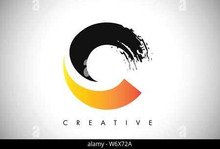 R Letter Design with Brush Stroke and Modern 3D Look Vector ...