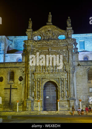 Principal facade of The Great Priory Church and Basilica of Nuestra Senora de los Milagros. El Puerto de Santa Maria. Cadiz, Andalusia, Spain. Stock Photo