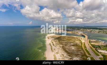 Aerial view of of Orange Beach on the Alabama Gulf Coast Stock Photo