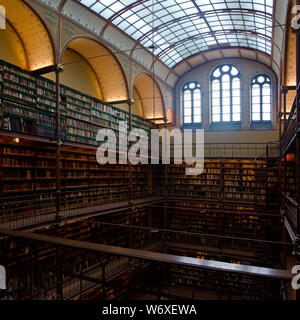 Interior of old library in Rijksmuseum Amsterdam, Holland Stock Photo