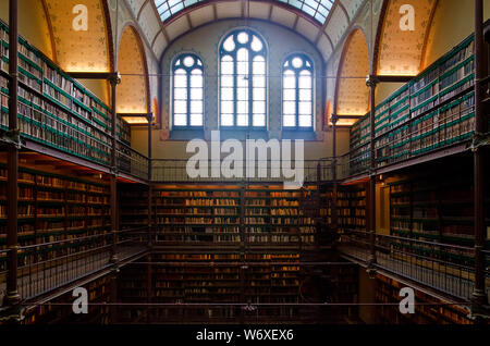 Interior of old library in Rijksmuseum Amsterdam, Holland Stock Photo