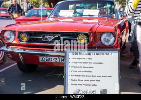 1966 Ford Mustang GT convertible classic car on display a Sydney classic car show,Australia Stock Photo