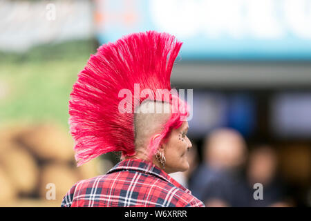 Blackpool, Lancashire, UK. 3rd August 2019. The fabulous Punk Rebellion festival returns to the Winter Gardens in Blackpool for a weekend of live punk rock music.  The Rebellion Festival, formerly Holidays in the Sun and the Wasted Festival is a British punk rock festival first held in 1996.  This open to all event draws thousands of overseas visitors to see all their favourite punk musicians in one place.  Credit: Cernan Elias/Alamy Live News Stock Photo