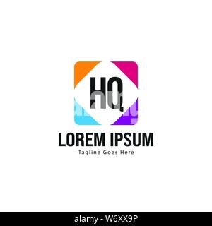 Initial HQ logo template with modern frame. Minimalist HQ letter logo ...