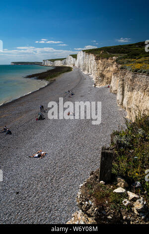 Seven Sisters cliffs from Birling Gap, Sussex Stock Photo