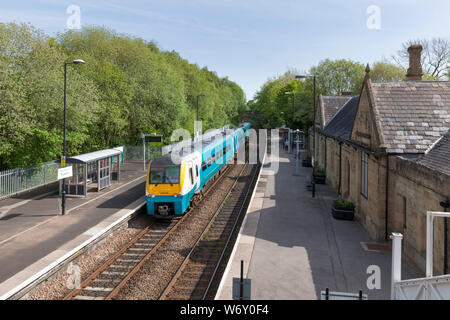Transport for Wales class 175 diesel train 175109 at Ruabon with a  Cardiff Central to Holyhead train Stock Photo