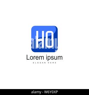 Initial HO logo template with modern frame. Minimalist HO letter logo vector illustration design Stock Vector