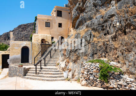 Moni Kapsa monastery near Makrigialos and Kalo Nero is a building of the 15th century placed in the south-east of the mediterranean island of Crete Stock Photo