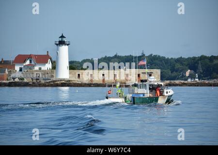 A New England Lighthouse, an icon of the region Stock Photo