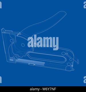 Outline construction stapler. Vector Stock Vector