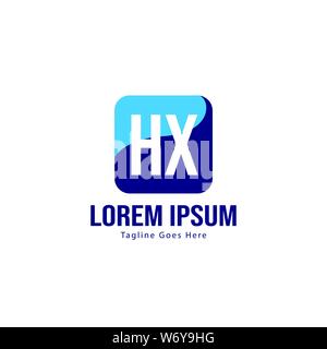 Initial HX logo template with modern frame. Minimalist HX letter logo vector illustration design Stock Vector