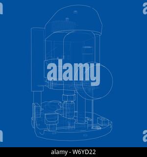 Outline milling machine. Vector Stock Vector