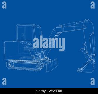 Sketch of Small Treactor with Actor. Vector Stock Vector