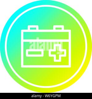 industrial battery circular icon with cool gradient finish Stock Vector ...