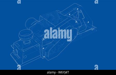 Jointer construction electric tool concept Stock Vector