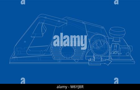 Jointer construction electric tool concept Stock Vector